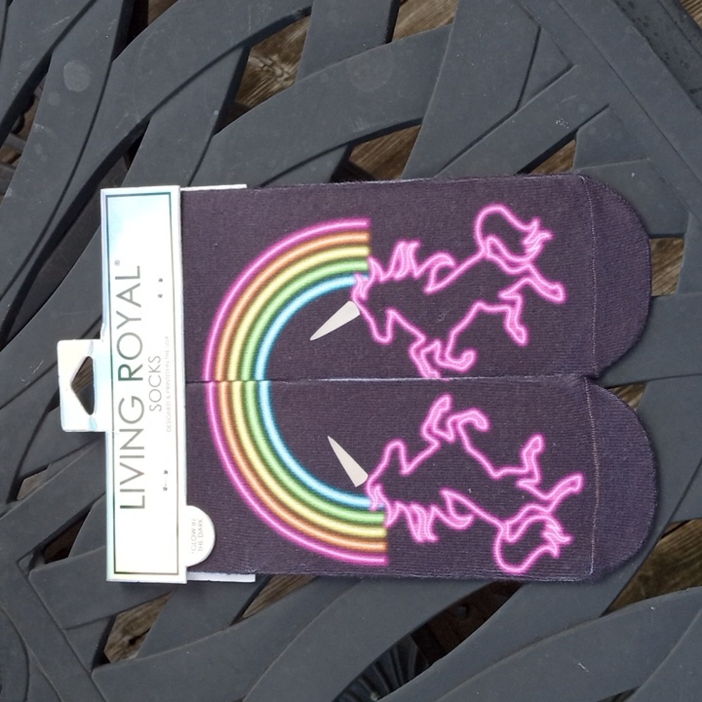 Living Royal Black Unicorn Socks